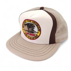 Vintage Beyond The Ordinary F-16 419 TFW-AFRES Mesh Trucker Hat Snapback Tan Cap